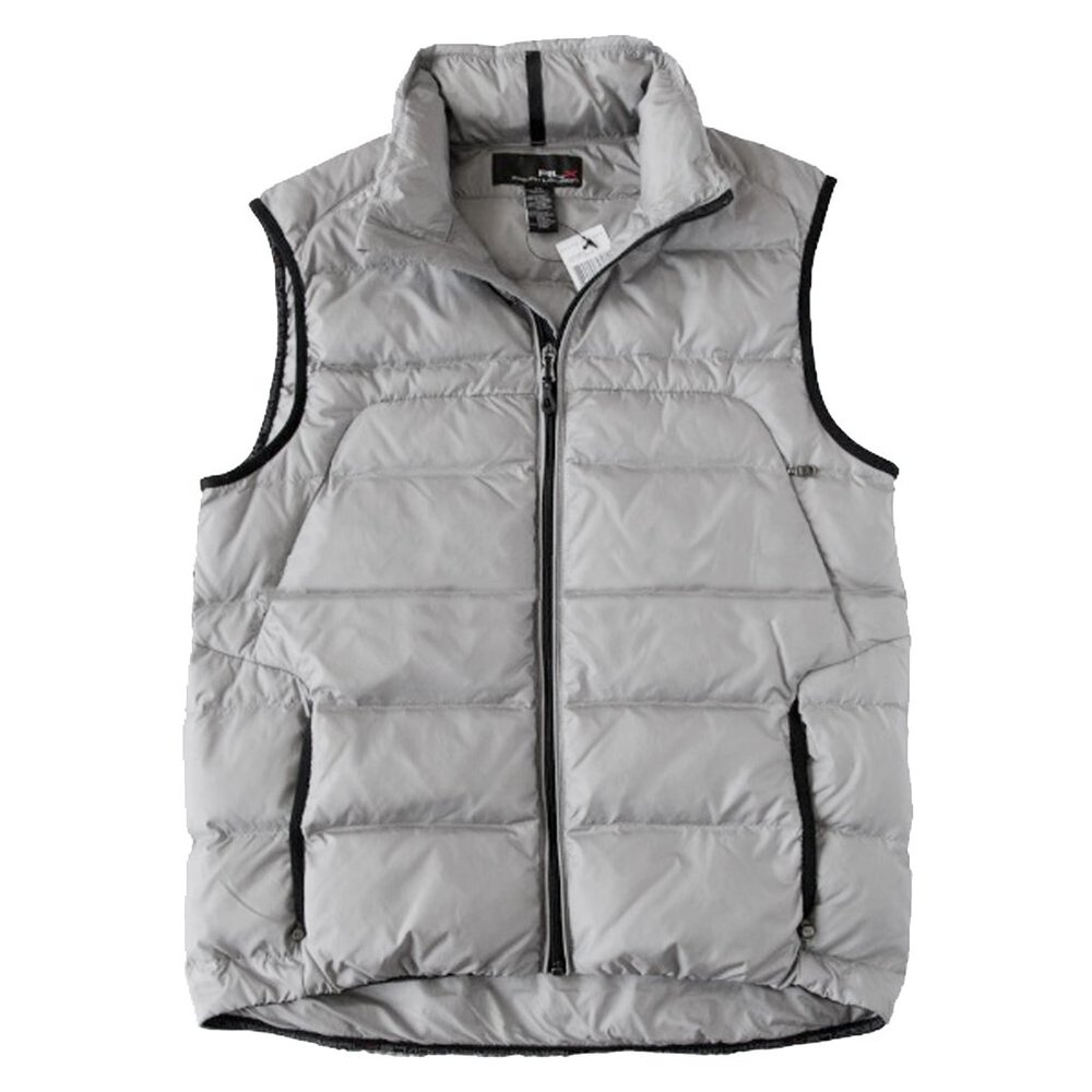 New RLX Ralph Lauren Silver Puffer (Down) Vest!  Small  $198  RLX Emblem Peeling